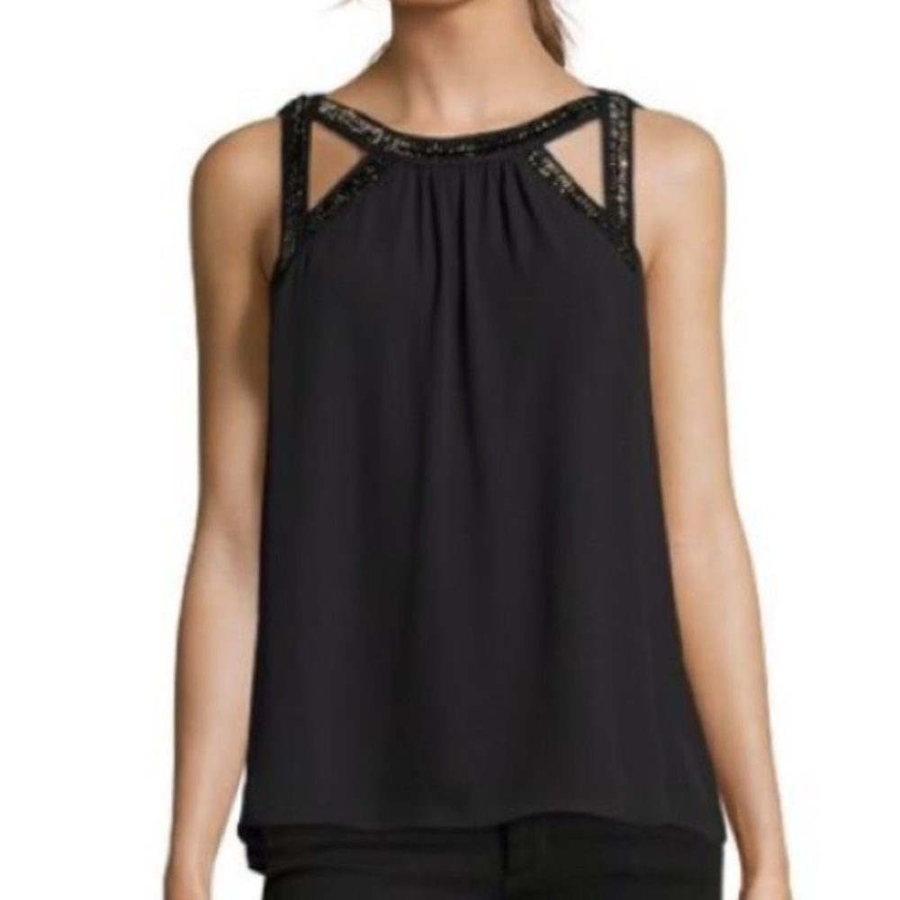 🆕 BCBG beaded sleeveless blouse ❤️